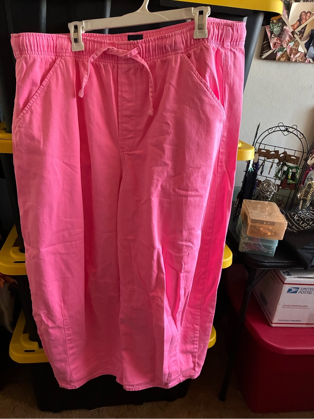 GAP Bright Pink Drawstring Cargo Skirt